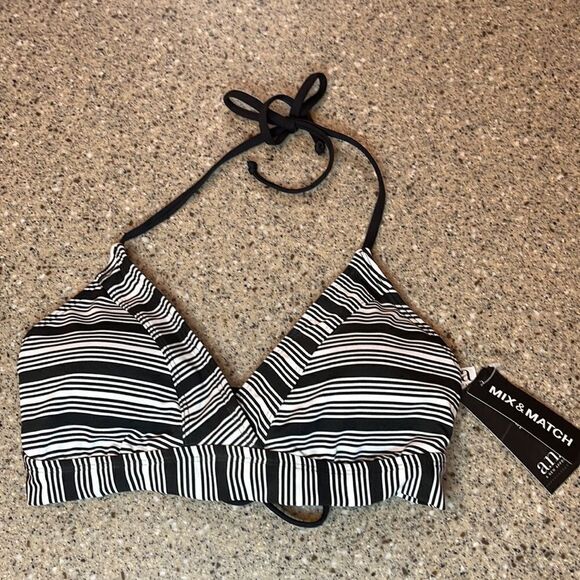 A.N.A. Black & White Stripe 2-Piece Bikini *NEW* - Picture 6 of 9